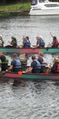 Team Stannah at the Dragon Boat Race.