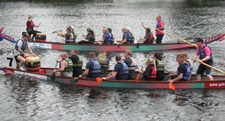 Team Stannah at the Dragon Boat Race.